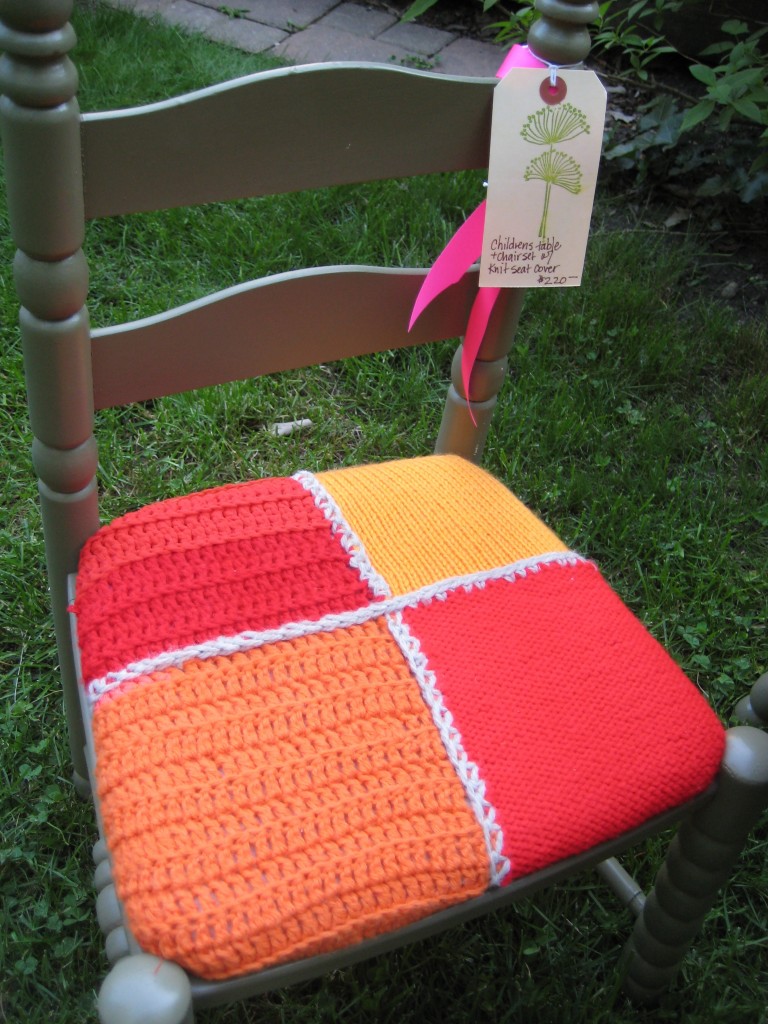 I covered this chair with an afghan purchased at a resale shop. 