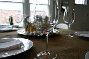 I prefer to serve orange juice in stemware. It dresses up the look of the table.