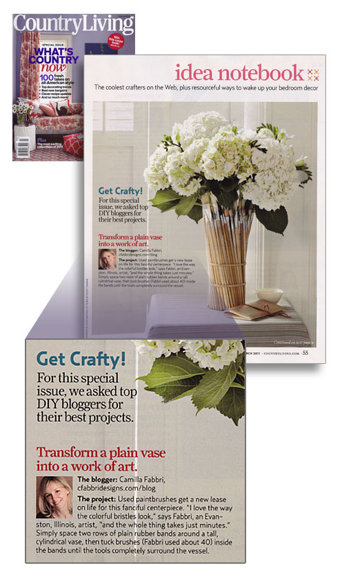 Family Chic Country Living cover, article and inset.