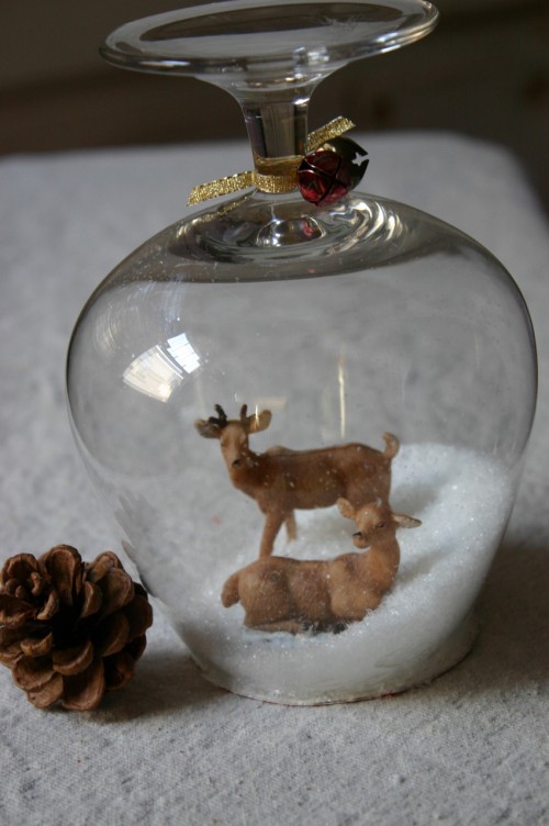 IMG_0893 Small plastic reindeer (picked up at Michaels for a few dollars) are caught in a winter scene under glass.