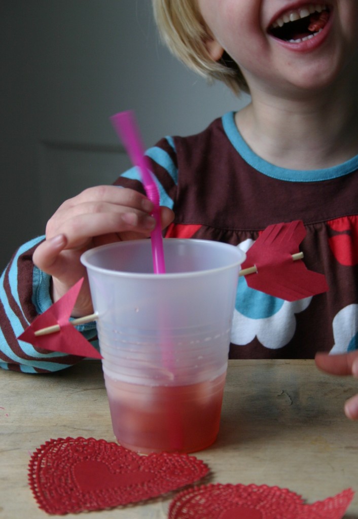 Shoot cupid's arrow through a plastic cup and watch the reaction you'll get from your kids. This is guaranteed to garner big laughs!