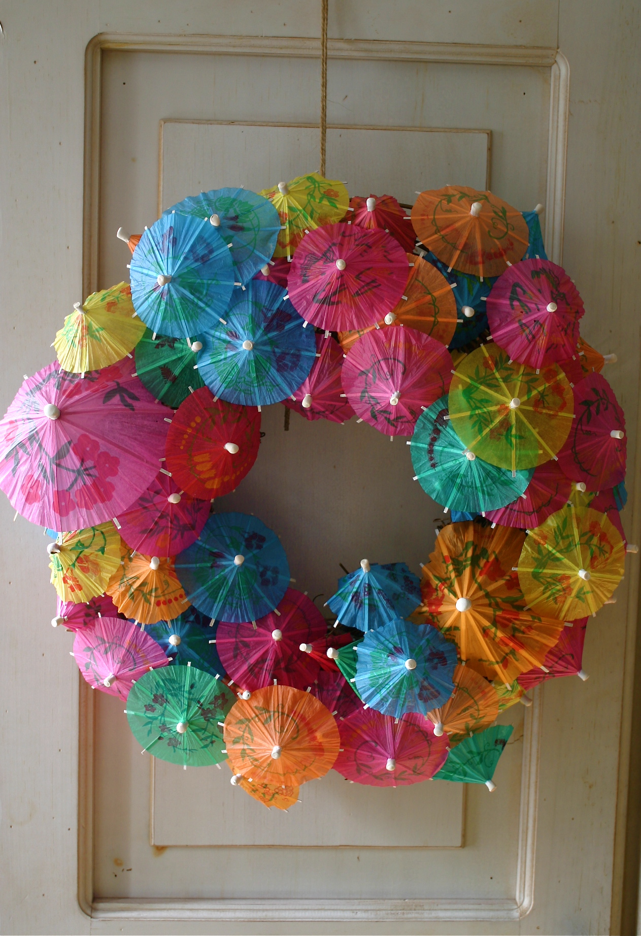 Paper Umbrella Wreath | Family Chic